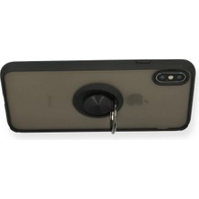 Dukkanıum Newface Iphone Xs Max Kılıf Montreal Yüzüklü Silikon Kapak - Siyah
