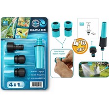 Mubx Hortum Sprey Sulama Tabancası Başlığı Seti 4 Parça Bahçe Çeşme Musluk Bağlantı Adaptörü Aparatı