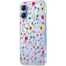3gen Case Iphone 17 Kılıf Desenli Lüx Şeffaf Silikon Kılıf Flower6