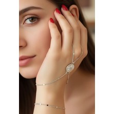 Caş Dekorasyon Gümüş Renk Yıldızlı Taşlı Şahmeran