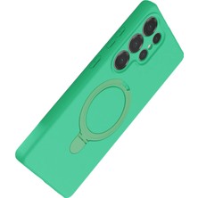 Dukkanıum Newface Samsung Galaxy S25 Ultra Regal Magsafe Standlı Kapak - Yeşil