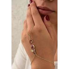 Caş Dekorasyon Altın Renk Deniz Atı 14K Altın Kaplama Şahmeran