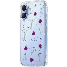 3gen Case Iphone 17 Kılıf Desenli Lüx Şeffaf Silikon Kılıf Morçiçekler