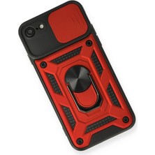 Dukkanıum Newface Iphone 7 Kılıf Pars Lens Yüzüklü Silikon - Kırmızı