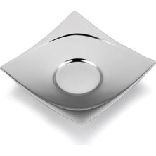 abnturk Yüksek Kalite Yerli Üretim Kare Model 12 Adet Lüks Çay Tabağı Paslanmaz Çelik Karanfil