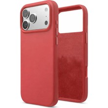 Gtc iPhone 17 Pro Max ile Uyumlu Lüx Premium Silikon Lansman Kapak & Kılıf - Mat Kırmızı