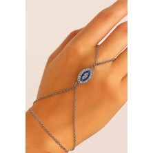 Caş Dekorasyon Gümüş Renk Taşlı Çelik Şahmeran