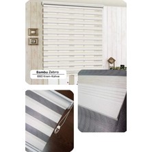 YS Perde Tasarım Lux Bambu Renk Geçişli Zebra Stor Perde Alüminyum Kasalı Yüksek Kaliteli - Krem/bej BWQ1130/01W