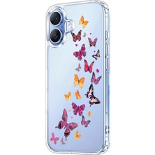 3gen Case Iphone 17 Kılıf Desenli Lüx Şeffaf Silikon Kılıf Kelebekler