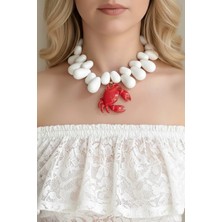 Caş Dekorasyon Karışık Renk Yengeç Figürlü Kolye