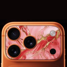 Senada iPhone 17 Pro Tam Kaplayan Kamera Çerçeve Koruyucu Desenli Baskılı - Pembe Mermer-32