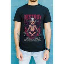 Velmora Fashion Unisex Oversize 24/1 Penye Dtf Baskılı Tişört - DTF144