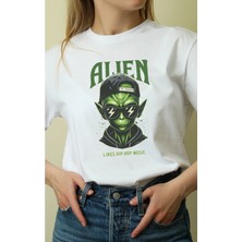 Velmora Fashion Unisex Oversize 24/1 Penye Dtf Baskılı Tişört - DTF173