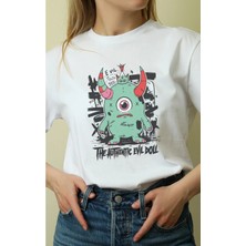 Velmora Fashion Unisex Oversize 24/1 Penye Dtf Baskılı Tişört - DTF165