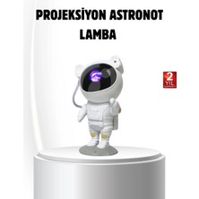 Dukkanıum Bluetooth Müzikli Astronot Projeksiyon Lambası Yıldız ve Ay Efektli
