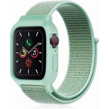 Dukkanıum Newface Apple Watch 42MM Hasırlı Cırtcırtlı Kasalı Kordon - Turkuaz