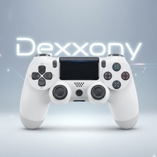 Dexxony Beyaz Premium Ps4 Oyun Kolu Kablolu&kablosuz Kullanım Bluetoothlu Bilgisayar Uyumlu Kol Gamepad Joystick