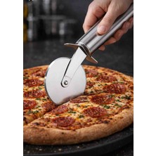 Layla Copper Paslanmaz Çelik Bıçaklı Hamur Kesme Ruleti ve Pizza Ruleti Pizza Kesici