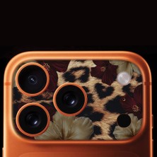 Senada iPhone 17 Pro Tam Kaplayan Kamera Çerçeve Koruyucu Desenli Baskılı - Flo-Leopard