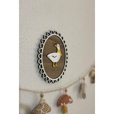 Meta Design Ahşap Ördek Figürlü Meşe Renk Duvar Dekoru