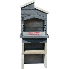 Büzsan Barbekü Beton Barbekü Antrasit Gri Mangallık 70 Lik