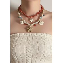 Caş Dekorasyon Karışık Renk Charmlı Kolye