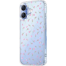 3gen Case Iphone 17 Kılıf Desenli Lüx Şeffaf Silikon Kılıf Flower8