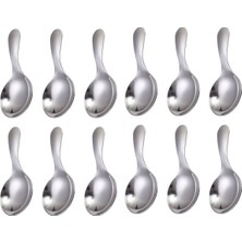 Chavin 304 Çelik 12 Adet 9 cm Mini Tatlı Dondurma Baharat Kaşığı CIN752BY-12