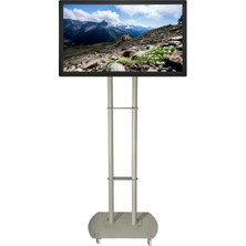 Kevega Tekerlekli Televizyon Ünitesi Gri 32''–75'' inç ekran taşıyabilir (80 ekran – 165 ekran)