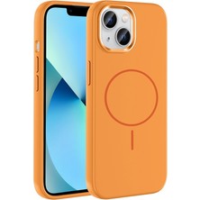 Zore iPhone 15 Kılıf M-Safe Şarj Özellikli Metal Kamera Çerçeveli Edi Silikon Kapak