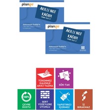 MAVİ - Elektrostatik Akıllı Not Kağıdı 2 ADET Yapışkansız Post-it 7x10cm - 100 Sayfa - Plango