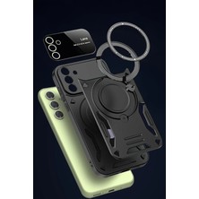Dukkanıum Newface Samsung Galaxy S24 Fe Kılıf Joy Lens Standlı Kapak - Kırmızı