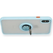Dukkanıum Newface Iphone Xs Max Kılıf Montreal Yüzüklü Silikon Kapak - Buz Mavi