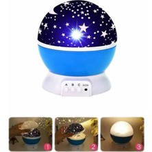 Dukkanıum Yıldızlı Gece Lambası Mor Projeksiyon Görünümlü Masa Lambası Renk Değiştirebilen