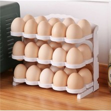 Karalı Plastik Buzdolabı Yumurta Kabı 3 Katlı Yumurta Kutusu