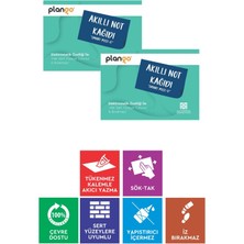 TURKUAZ - Elektrostatik Akıllı Not Kağıdı 2 ADET Yapışkansız Post-it 7x10cm - 100 Sayfa - Plango