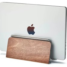Clue Design Doğal Ahşap Metal Dikey MacBook Istasyonu - Premium MacBook Stand