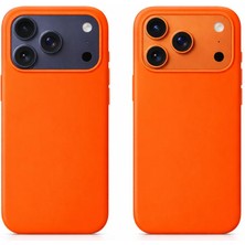 Gtc iPhone 17 Pro ile Uyumlu Lüx Premium Silikon Lansman Kapak & Kılıf - Turuncu