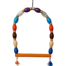 Indispensablely Renkli Boncuklu ve Çanlı Muhabbet Kuşu Salıncağı 11-13.5 cm Renkli