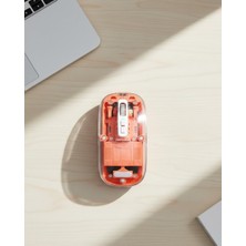 Bluetooth ve USB Destekli Kablosuz Şeffaf Mouse Sessiz Kullanım