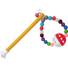 Indispensablely Renkli Boncuklu ve Tünekli Muhabbet Kuş Salıncağı 9.5-16 cm