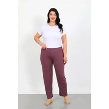 Veralya Moda Kadın Büyük Beden Mürdüm Tek Alt Pijama