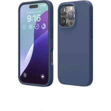 Gtc iPhone 16 Pro Max ile Uyumlu Lüx Premium Silikon Lansman Kapak & Kılıf - Lacivert