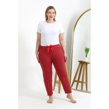 Veralya Moda Kadın Büyük Beden Mercan Pamuklu Rahat Kalıp Ev Giyim Pijama Altı