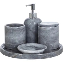 Ege Gross Dekoratif Mermer 5 Li Banyo Seti Takımı