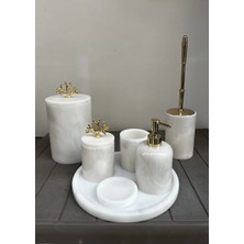 Ege Gross 7 Li Banyo Seti %100 Doğal Mermer Olan Ürünümüz, Beyaz Gold