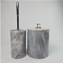 Ege Gross Gri Mermer Çöp Kovası/fırça Seti