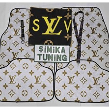 Şimika Luis Dekor Oto Halı Paspas ve Torpido Havlusu Oto Göğüs Halısı Üniversal Yıkanabilir Her Araca Uyumlu (Ayna Askı Ipi ve Kancalı Kumaş Anahtarlık)