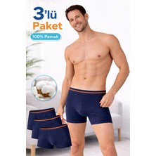 Süsen Lingerie Erkek Boxer, 3 Lü Lacivert %100 Pamuk Erkek Modal Boxer