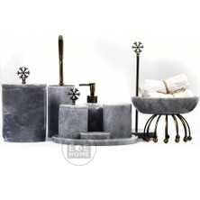 Ege Gross Dekoratif Gri Mermer Banyo Seti 9lu Eskitme Aksesuarlı Tasarım Set\mermer Takım